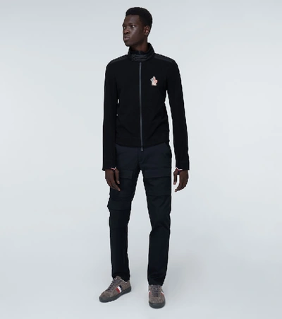 Moncler New Monaco Suede Sneakers In Grey