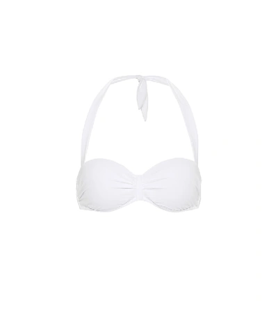 Shop Dolce & Gabbana Halterneck Bikini Top In White