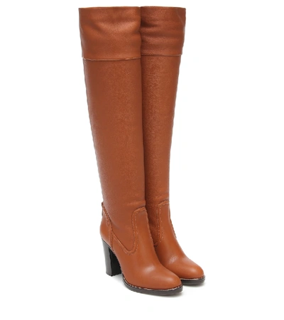 Shop Chloé Emma Leather Boots In Brown