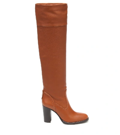 Shop Chloé Emma Leather Boots In Brown