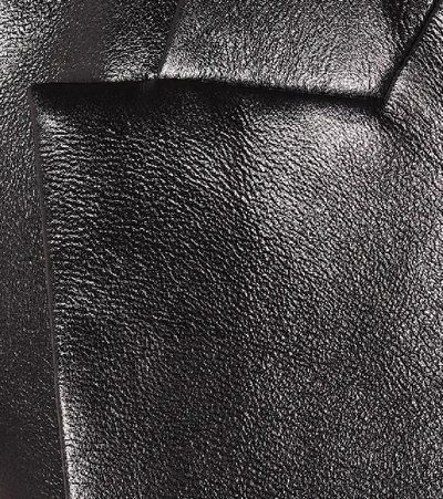Shop Matériel Tbilisi Faux Leather Longline Blazer In Black