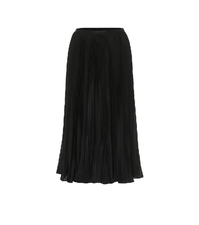 Shop Polo Ralph Lauren Pleated Midi Skirt In Black