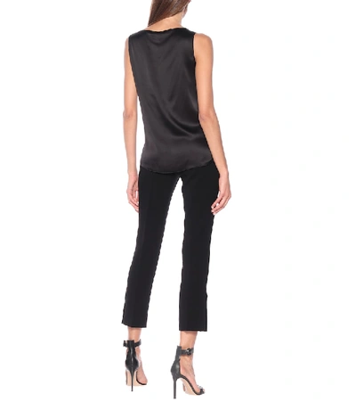 Shop Max Mara Pan Stretch-silk Top In Black