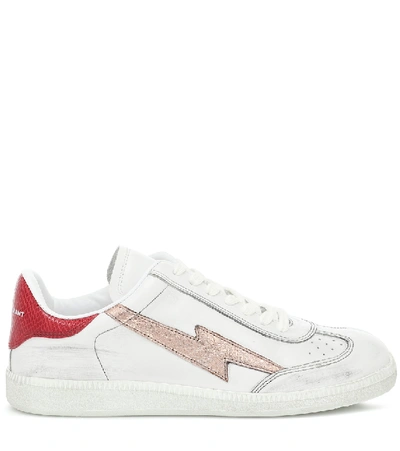 Shop Isabel Marant Bryce Leather Sneakers In White