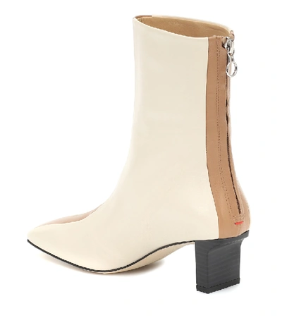Shop Aeyde Molly Leather Ankle Boots In Beige