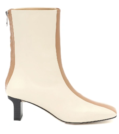 Shop Aeyde Molly Leather Ankle Boots In Beige