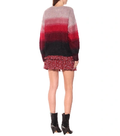 Shop Isabel Marant Étoile Drussell Striped Mohair And Wool-blend Sweater In Red