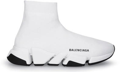 Shop Balenciaga Speed 2.0 Sneakers In White White Black