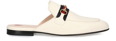 Shop Gucci Princetown Mules In White