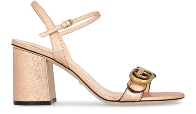 Shop Gucci Marmont Sandals In Salmon