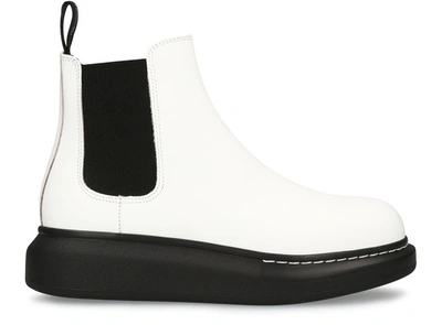 Shop Alexander Mcqueen Oversize Ankle Boots In 9061 White Black