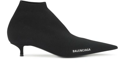 Shop Balenciaga Pump Knit Bootie In Black White