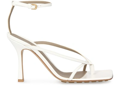 Shop Bottega Veneta Stretch Sandals In Optic White