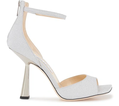 Shop Jimmy Choo Reon 100 Sandals In Silver