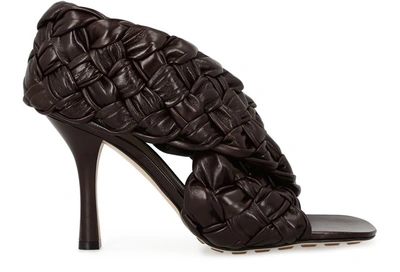 Shop Bottega Veneta Curve Sandals In Chocolate Spread