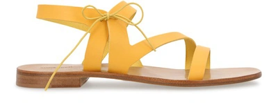 Shop Mansur Gavriel Tie Sandals In Yellow