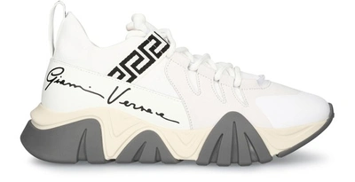 Shop Versace Squalo Sneaker In Bianco Nero