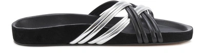 Shop Isabel Marant Hellya Sandals In Black Silver