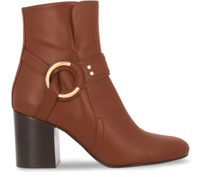Shop Chloé Demi Ankle Boots In Sepia Brown