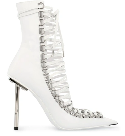 Shop Balenciaga Corset Heeled Boots In White