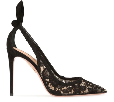 Shop Aquazzura Bow Tie Pumps In Black