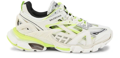 Shop Balenciaga Track 2 Open Sneaker In White Fluo Yellow