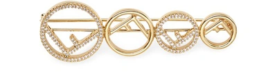 Shop Fendi F Is  Brooch In Gold