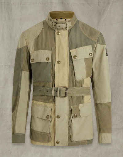Shop Belstaff Patchwork Trialmaster Jacket In Green
