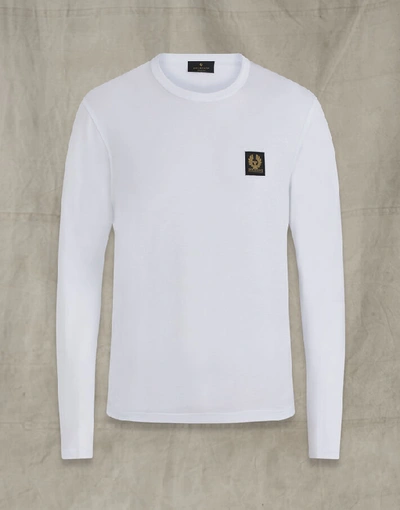 Shop Belstaff Long Sleeved T-shirt In White