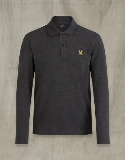 Shop Belstaff Long Sleeved Polo In Grey