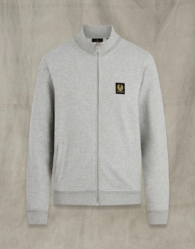 Shop Belstaff Zip Through Sweatshirt In Grey