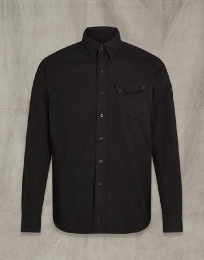 Shop Belstaff Pitch Cotton Twill Shirt In Black