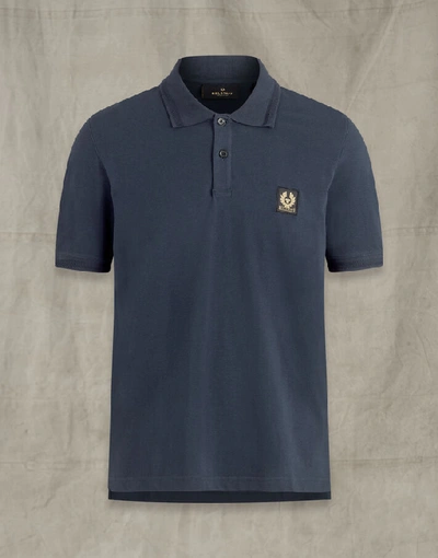 Shop Belstaff Short Sleeved Polo In Navy