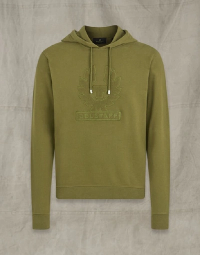 Shop Belstaff Embroidery Applique Hoodie In Green