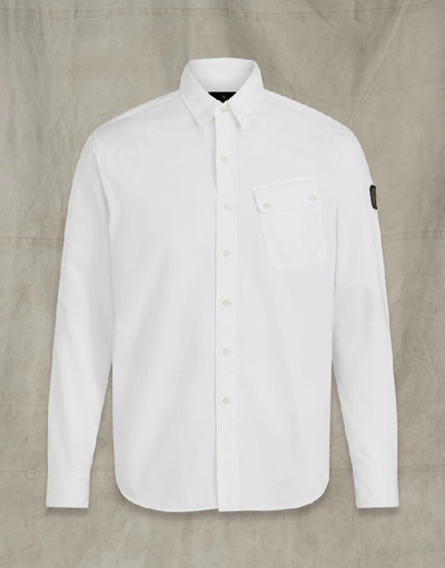 Shop Belstaff Pitch Cotton Twill Shirt In White