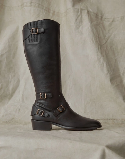 Shop Belstaff Trialmaster Leather Boot In Black