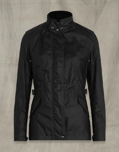 Shop Belstaff Adeline Waxed Cotton Jacket In Black