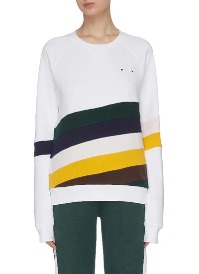 Shop The Upside 'sunrise Bondi' Colourblock Panel Stripe Performance Sweatshirt In Multi-colour