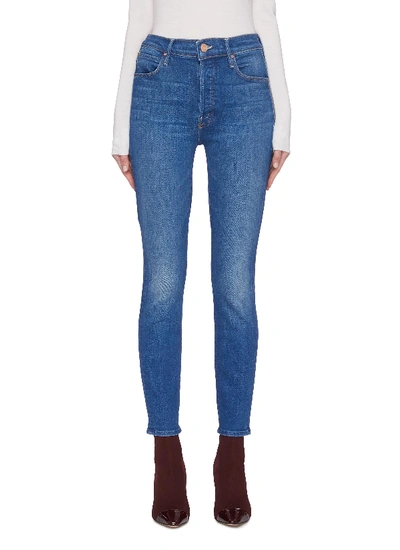Shop Mother 'the Super Stunner' Skinny Jeans In Blue