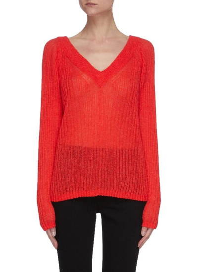 Shop Helmut Lang Double V Knit Sweater In Red
