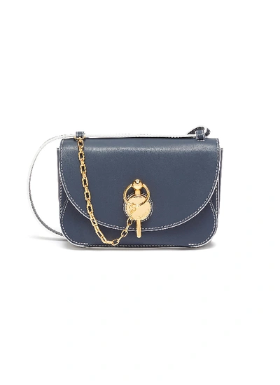 Shop Jw Anderson 'nano Keyts' Leather Crossbody Bag In Blue
