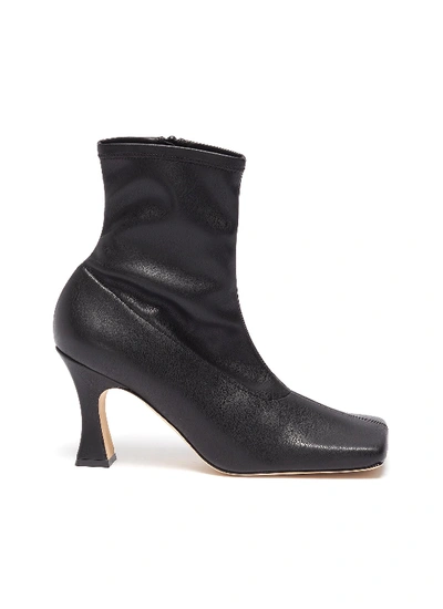 Shop A.w.a.k.e. 'priscilla' Stretch Leather Ankle Boots In Black