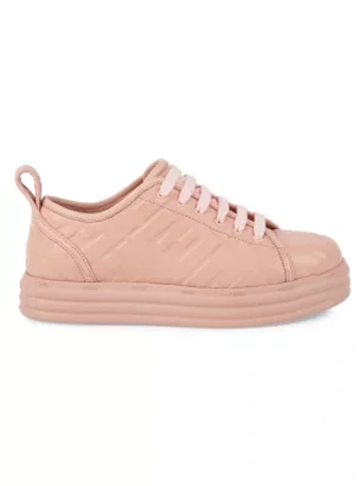 Shop Fendi Ff Logo Low-top Sneakers In Pink