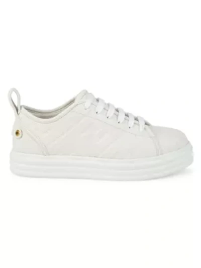 Shop Fendi Women's Ff Logo Low-top Sneakers In White