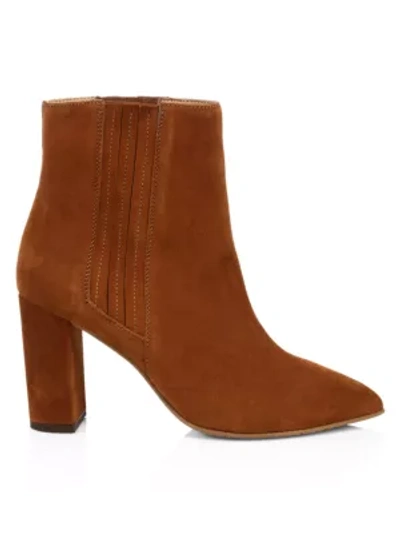 Shop Aquatalia Sierra Suede Ankle Boots In Ginger