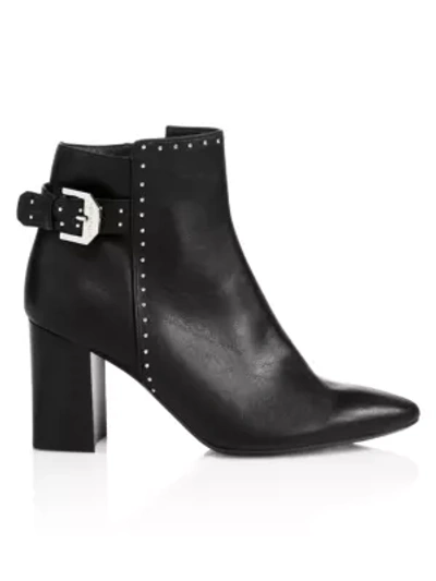 Shop Aquatalia Peri Studded Leather Ankle Boots In Black