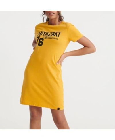 Shop Superdry Women's Japan Unit T-shirt Dress In Yellow