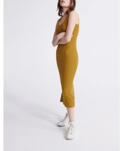 Shop Superdry Women's Sahara Knit Midi Split Dress In Yellow