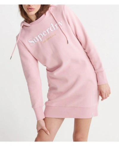 Shop Superdry Women's Harper Hooded Sweat Dress In Pink