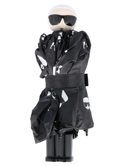 Shop Karl Lagerfeld Ikonik Umbrella In Black